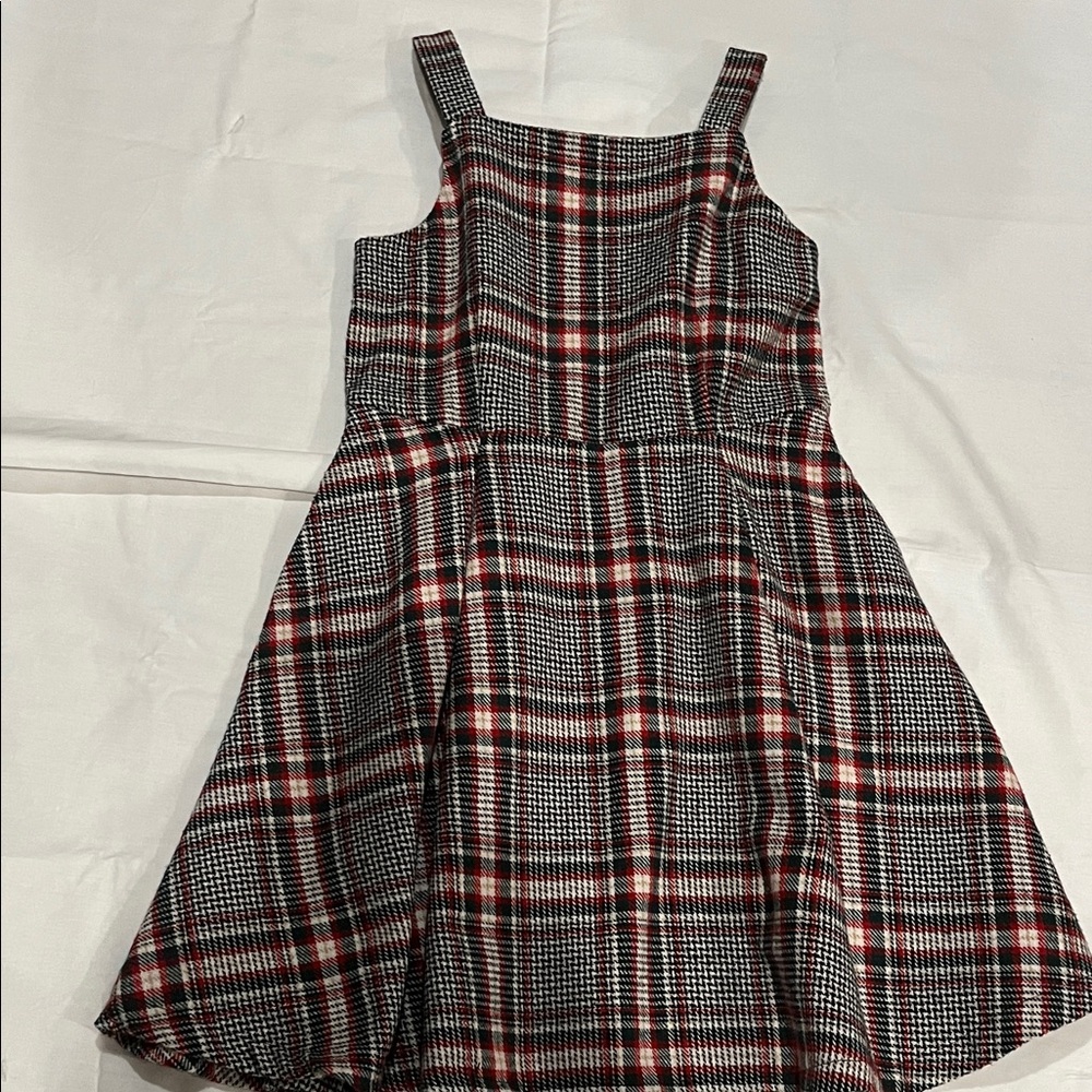 Copper Key Plaid Dress - Red, Black, and White